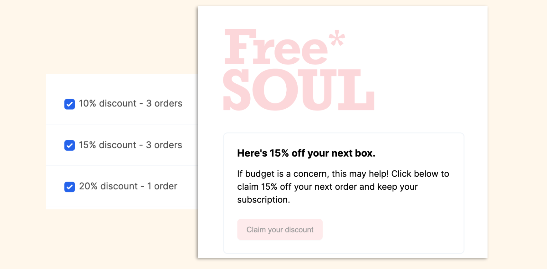 Multiple save offers configured side-by-side inside a Cancel Flow